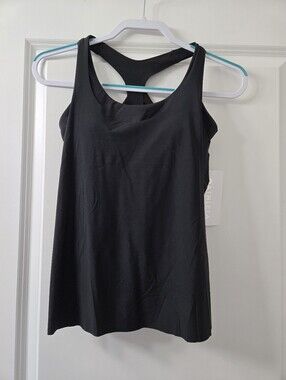 NWT Athleta 2-in-1 Ultimate Support Tank Top Black - Size S